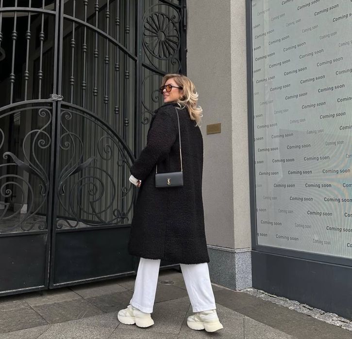 Шубка тедді чорна