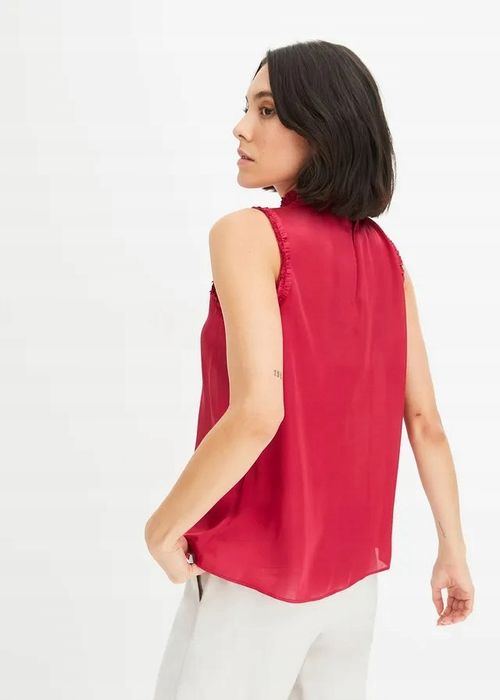 B.P.C top satynowy bez rękawów ciemna fuksja 44.