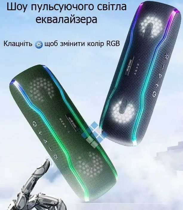 Колонка bluetooth wisetiger f10c ipx7 Dark Green
