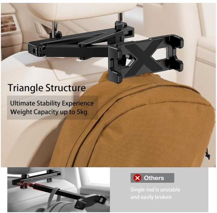 Uchwyt na tablet na zagłówek samochodowy Peastrex