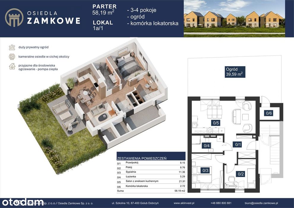 NOWY Energooszczędny Apartament z Ogrodem | 40min Toruń Golub-Dobrzyń