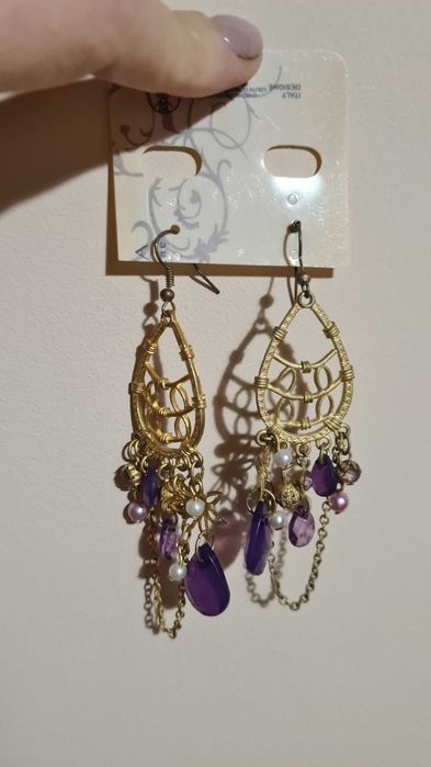 Nowe pozłacane kolczyki Lolita Accessories