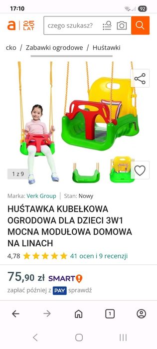 Huśtawka 3w1 nowa