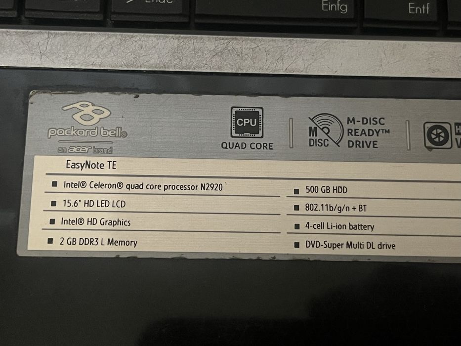 Laptop Packard Bell easy note.