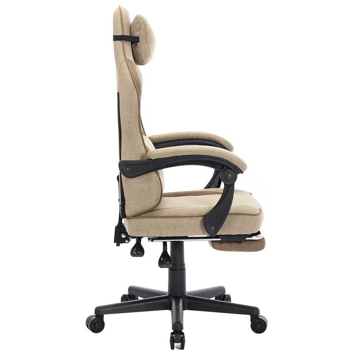 Fotel gamingowy DEUS EDGE Beżowy: Ergonomia i oddychająca tkanina