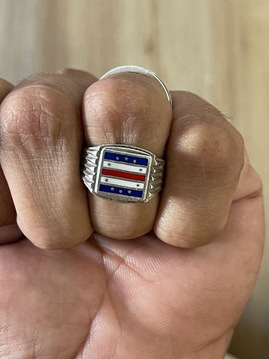 Anel de Sinete em prata de Cabo Verde