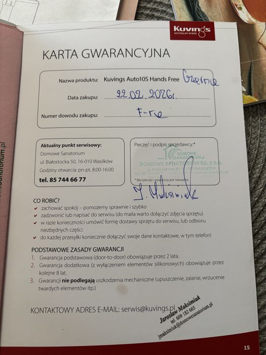 Wyciskarka wolnoobrotowa  Kuvings AUTO10S,  biały perłowy , Kuvings