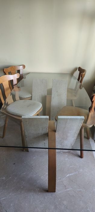 Mesa de vidro  6/8 pessoas