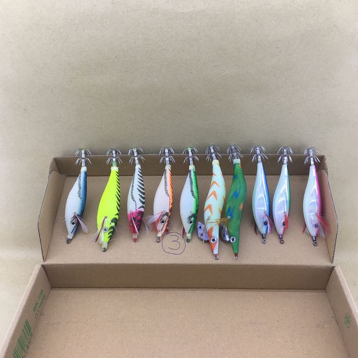 Conjunto de 10 palhacos para pesca as lulas e chocos, Lote 3