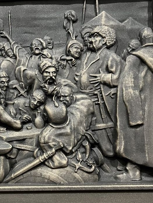 Різьблена картина з дерева Козаки пишуть листа, подарунок