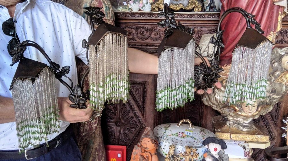 Par Apliques Arte Nova 2 Lâmpadas