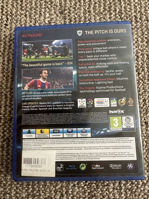 PES 2015 Pro Evolution Soccer Day One Edition для PS4 (нова, запечатана)