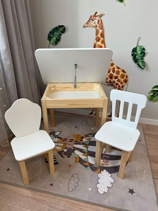 Дитячий столик та стільчик стіл і стільчик з нішею пеналом дитячі мебл