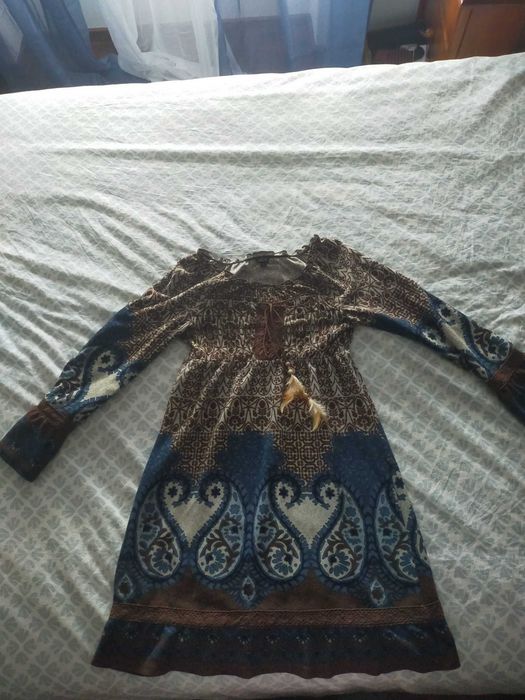 Vestido manga comprida "Natura", tamanho M, NOVO