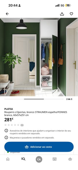 Roupeiro espelhado Platsa Ikea (novo)