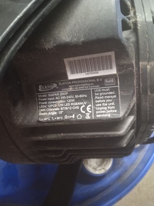 Lampa DJ, projekcyjna . Reflektor  Led profesjonalny Sixpar 200 IP
