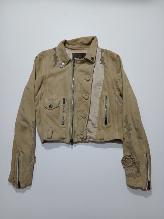 Женская косуха Roberto Cavalli замшевая