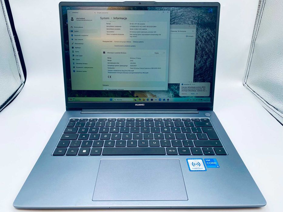 Laptop Huawei MateBook D14 i5 12. generacji 16GB RAM 512GB SSD