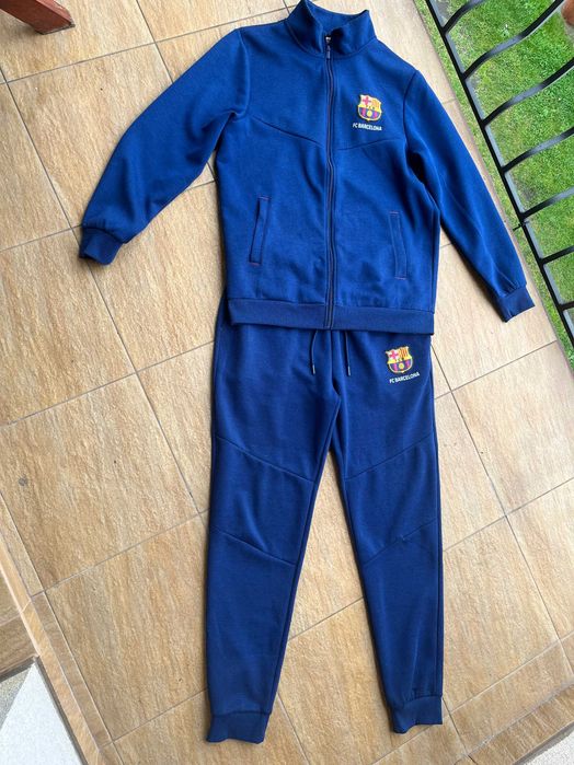 Dres FC Barcelona komplet bluza i spodnie dresowe męskie L granatowy
