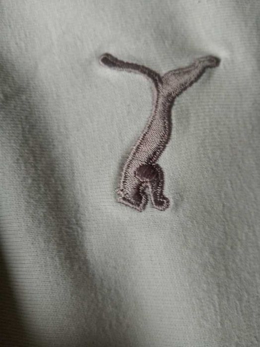 Koszulka beżowa polo - logo z przodu i z tyłu - S/M - "Puma".
