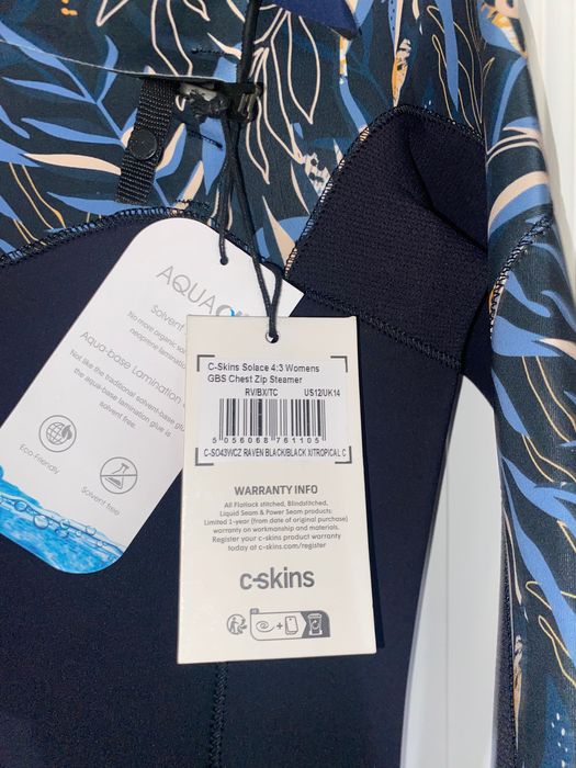 Fato de neoprene mulher C-Skins 4/3 mm Tamanho L (NOVO)