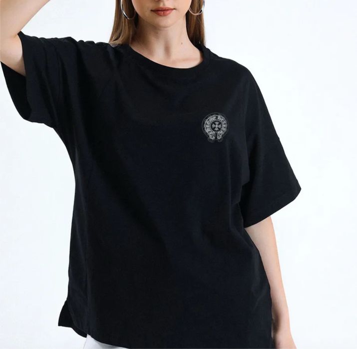 Футболки унисекс Chrome Hearts Logo Хром Хартс черные белые Хит сезона
