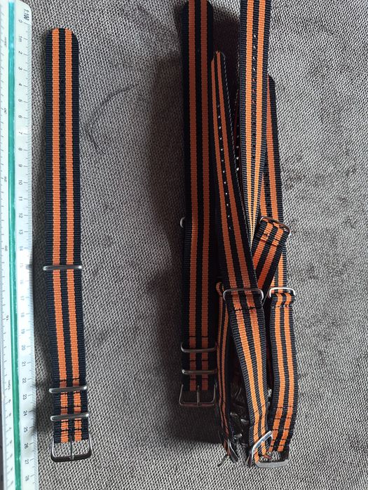 Pasek Nato 20mm Nowy czarno-pomarańczowy Bulova Omega Seiko