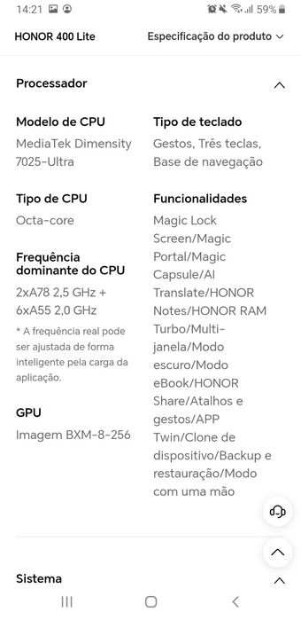Honor lite 400 5g 256g