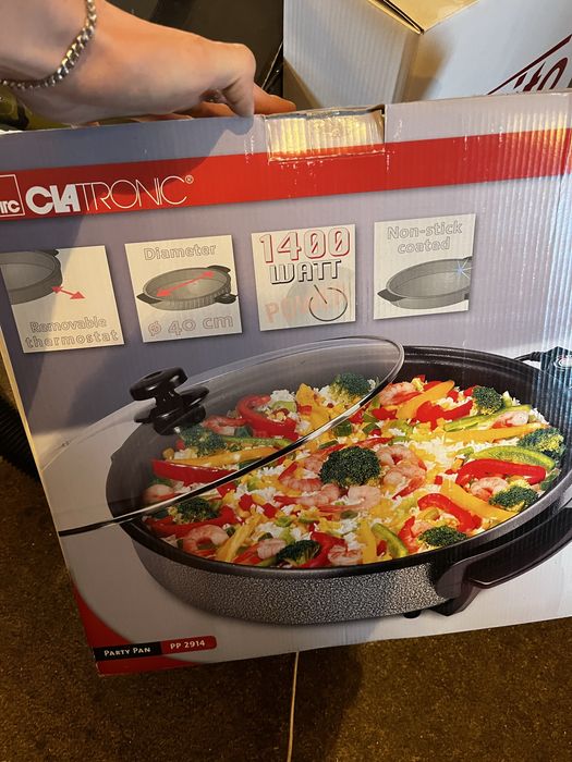 Nowa Patelnia Elektryczna Clatronic PP 2914 Party Pan | Duża 40cm, 1400W