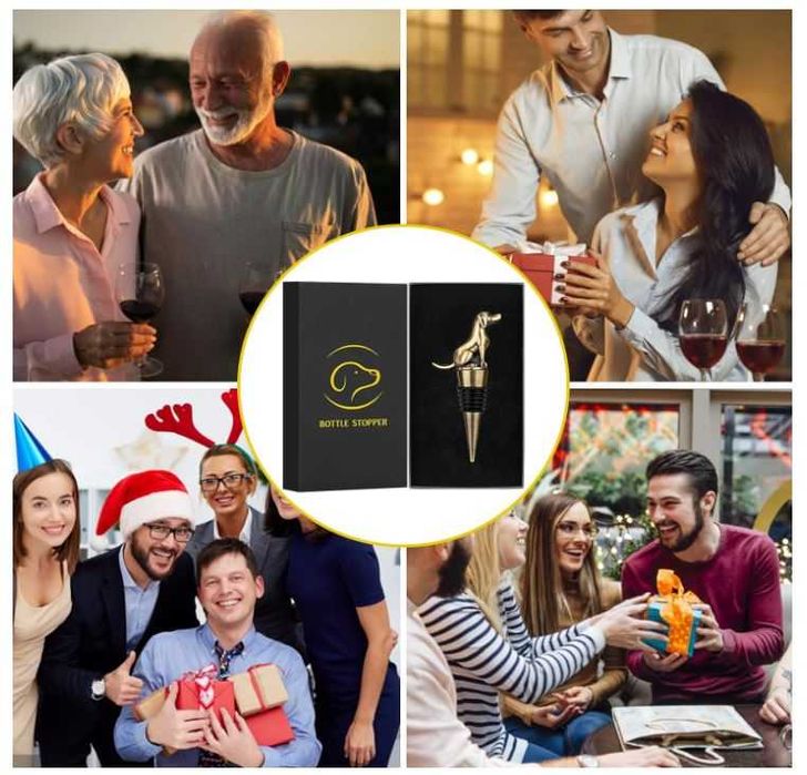 Zatyczka/korek do wina wzór pies, kolor brązu