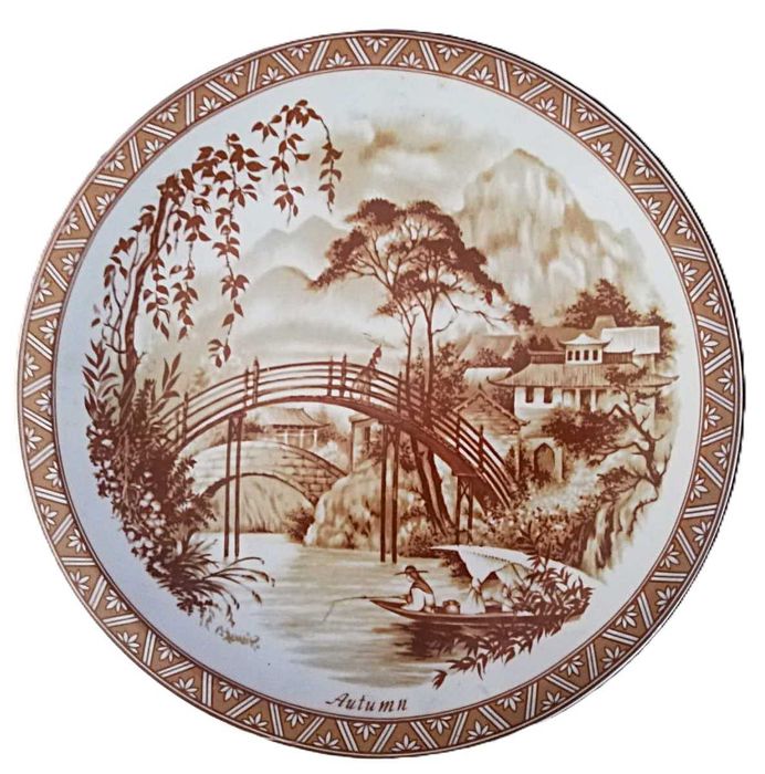 6 Pratos e 1 Cinzeiro Decorativos em Porcelana da China – XVIII-XIX-XX