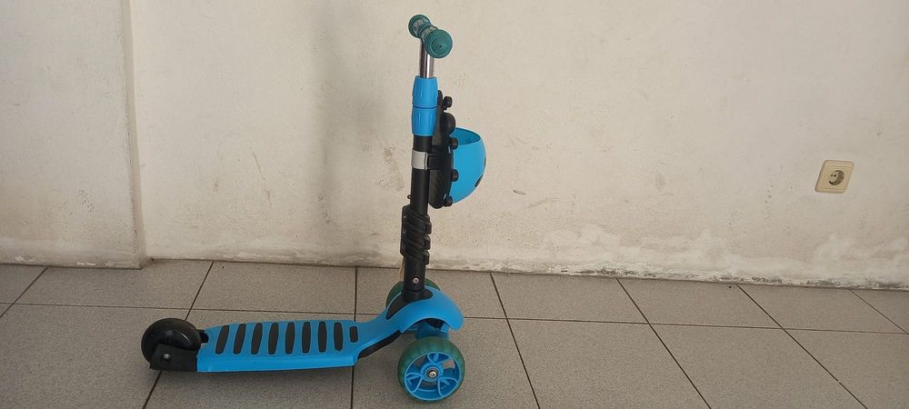 Trotinete de criança Scootter EVO Azul + Capacete + Cotoveleiras + Joelheiras