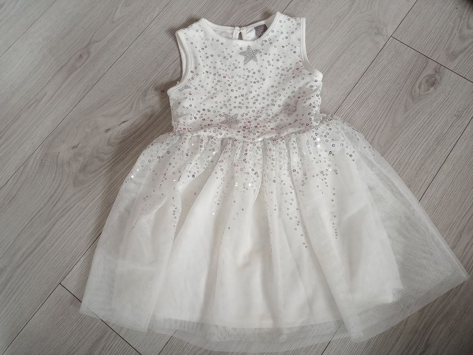 Sukienka tiulowa dziewczęca, rozmiar 116 cm z cekinami