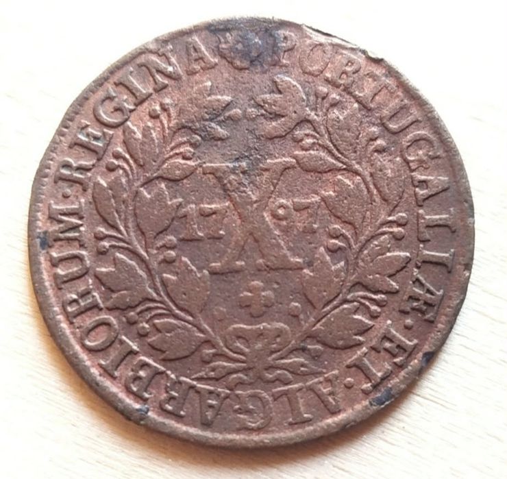 Moeda de 10 Reis 1797 Rainha Dona Maria I em cobre