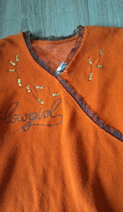 Sweter bluzka  pomarańczowy akryl  152