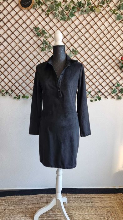 Vestido estilo camisola - efeito camurça