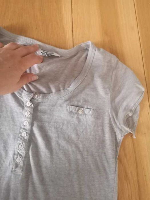 Pull and Bear szary t-shirt r. S