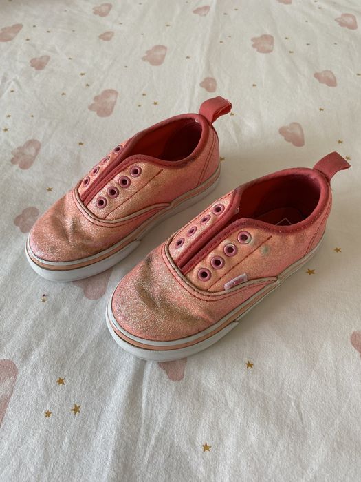 Vans Authentic Tennis Shoes – New Glitter Girls' Version (Size 25)