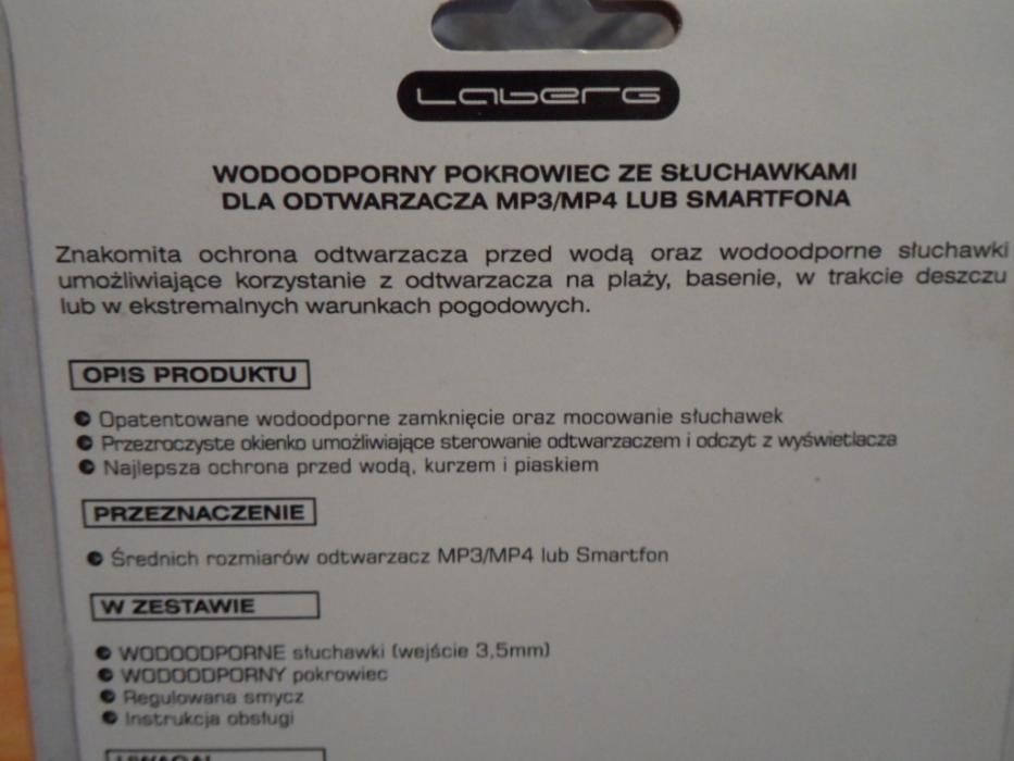 Słuchawki wodoodporne do telefonu , mp3 z etui