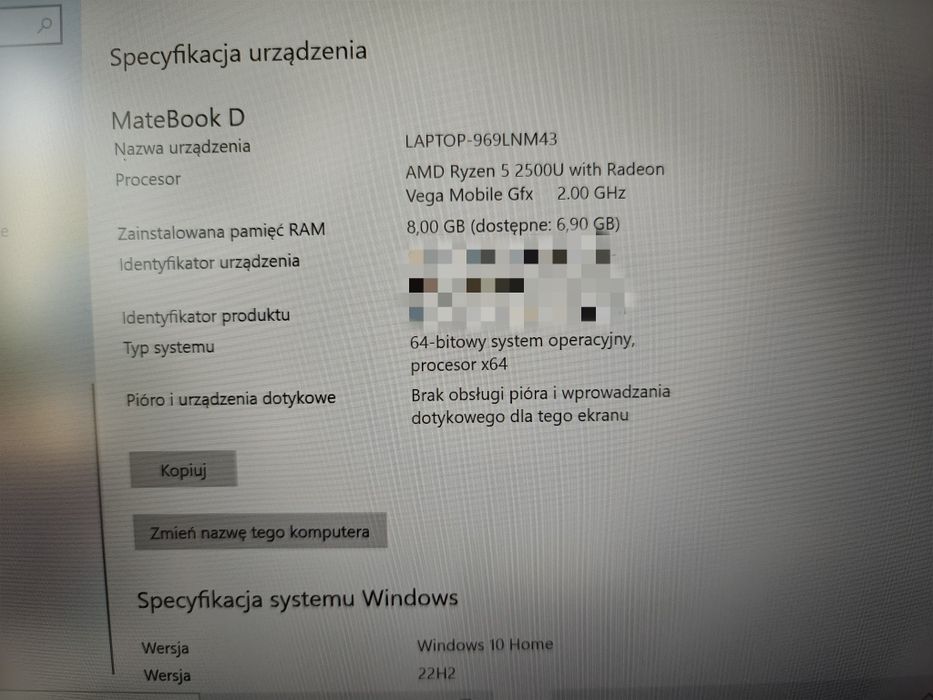 Huawei Matebook KPL-W00 z kapryśnym ładowaniem