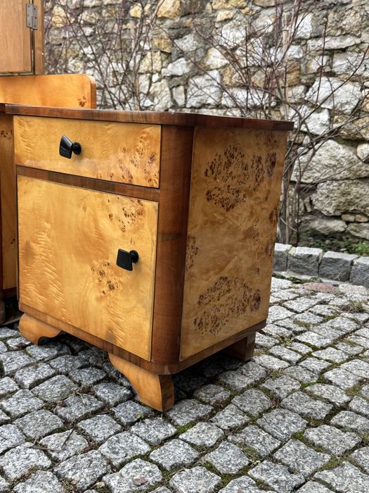 Toaletka czeczot brzozowy nakastliki szafki nocne 1970 ala art deco