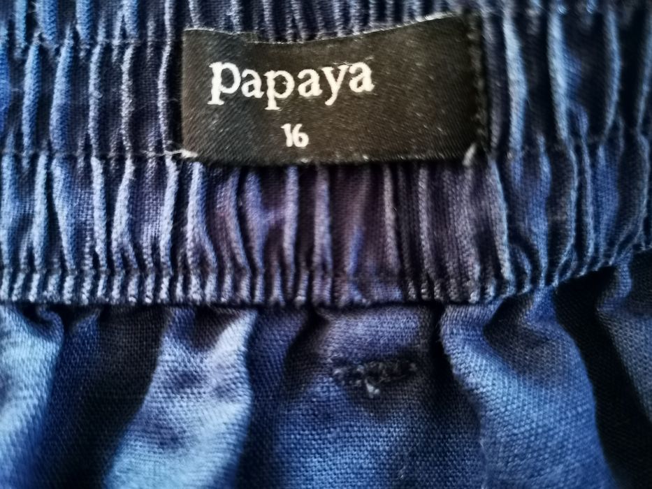 Spódniczka lniana (linen, flax), bawełniana, letnia, papaya, 44, XXL,