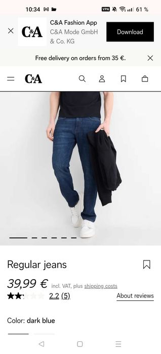 Джинсы The Regular by C&A Buying jeans Germany w30 navy.
