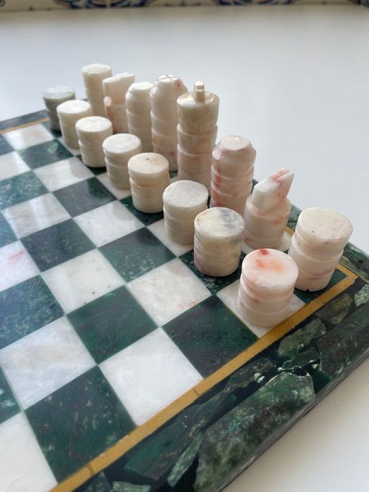 Jogo de Xadrez Vintage em pedra feito à mão