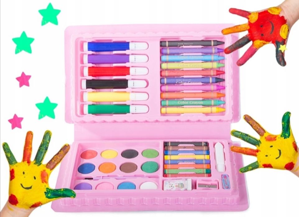 Zestaw artystyczny do malowania w pudełku 42 szt kredki mazaki farby