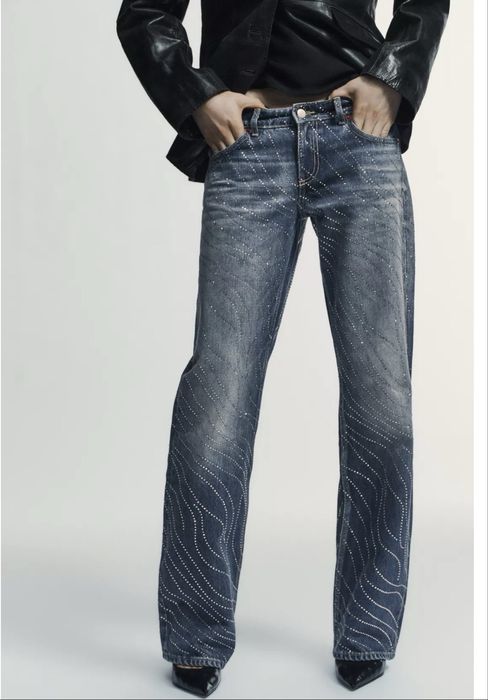Zara  wide leg джинси 8727/214/407, zara джинсы вайд лег 40