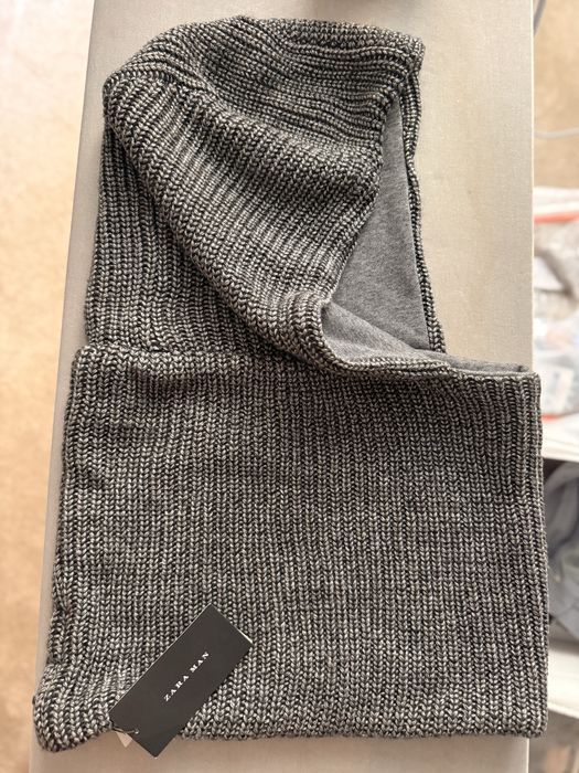Новий в'язаний шарф з капюшоном Zara Wool Blend (з бірками)