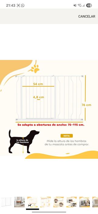 Barreira de segurança para animais e crianças - selado