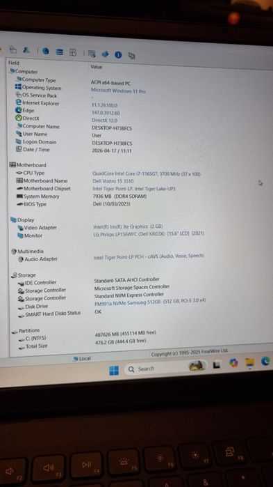 Dell Vostro 3510 i7 / 8 GB/ 512 GB
