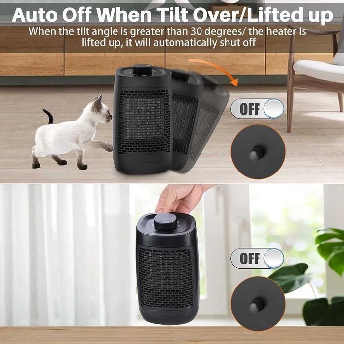 Termowentylator ceramiczny z termostatem